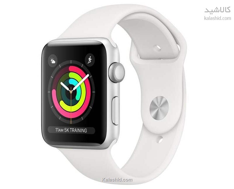 ساعت هوشمند اپل واچ سری 3 مدل 42mm Silver Aluminum Case with White Sport Band